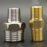 Brass Pipe Hex Nipple Fitting Quick Coupler Adapter 1/8 1/4 3/8 1/2 BSP Male To Male Thread Reducer Water Oil Gas Connector Valves