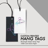 Custom Rectangle Hang Tags  Clothing  Brand  Fashion  Label  Accessories  Merchandise  logo  design  hang  tags Stickers Labels