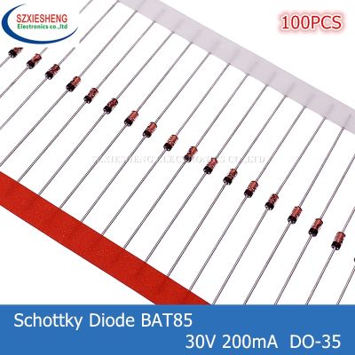 【CC】 100PCS Schottky Rectifier Diode BAT85 30V 200mA  DO-35 New Original