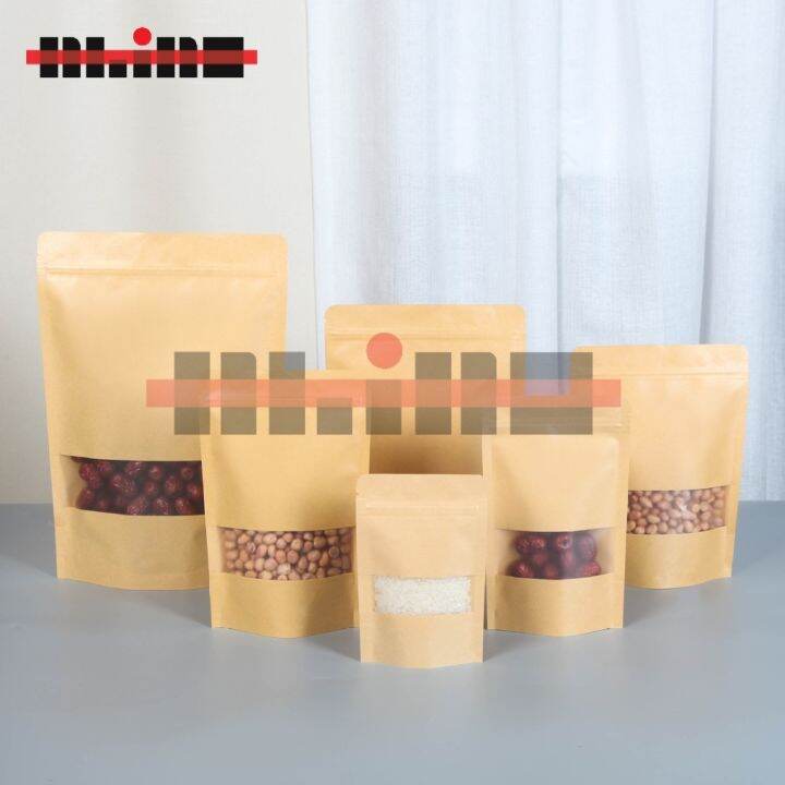 Kraft Paper Bag Zip Lock Paper Bag Food Storage Packaging Bag Kraft
