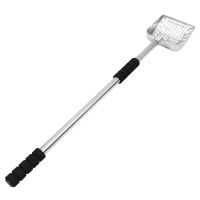 TEXCat Litter Scoop Telescopic Long Handle Metal Cat Litter Scooper Pet Supplies (Black Handle)