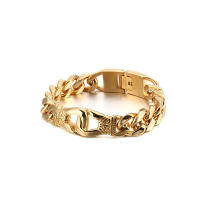 Men Stainless Steel Square Link Bracelets 18K Gold Plated Curb Bracelet Jewelry
