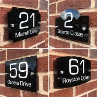 House Sign Plaques Door Number Sign Personalised Acrylic Number Plate Street Street Home Renovation Office Floating Signage