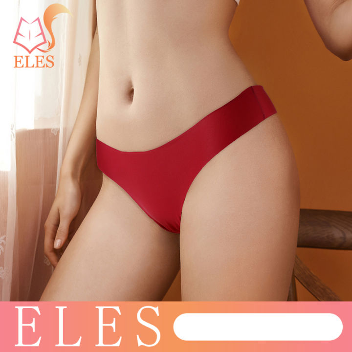 Sexy Women's G-string Low Waist Panties Soft Ice Silk Seamless