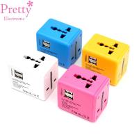 International Travel Adapter Multiple color Electric Plug Power Universal Socket Adapter USB Power Charger Converter EU UK US AU Wires  Leads  Adapter