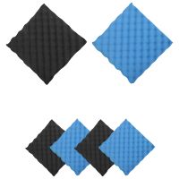 6 Pack Black + blue / Charcoal egg crate foam acoustic tiles soundproofing foam panels sound insulation soundproof foam padding sound dampening Studio padding 30x30x3.8cm