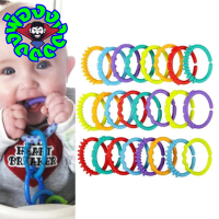 PONG ห่วงโซ่ ห่วงคล้อง ห่วงต่อ ห้อยของเล่น 24 ชิ้น Bright Star  ห่วง lot of Links baby rattle colorful rainbow rings crib bed stroller hanging decoration educational link toys for kids