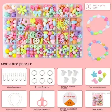 45 Types Boxed Beads Kits Polymer Clay Acrylic Letter Seed Beads Jewelry  Making Kit Set Elastic Cord for Girls Kids DIY Bracelet