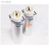 2pcs 70mm Golden 9pin Tube socket for EL84 6P14 6BQ5 6CA4 6H30PI 12BH7 6P1 With Shield Base