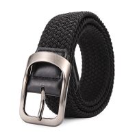 Men and Women Elastic Fabric Woven Casual Belt Pin Buckle Expandable Braided Stretch Wild canvas Simple and Stylish belt Belts