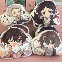 10cm Handmade Bungou Stray Dogs Cartoon dazai osamu Pattern Plush Pillow Two-sided Stuffed Doll Toy Cosplay Prop Gifts