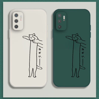 เคส Redmi Note 10T 5G Case เคสซิลิโคนเหลวแมวขี้เกียจการ์ตูนน่ารัก Flocking ฝาครอบโทรศัพท์ป้องกัน