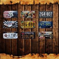 Las Vegas Home Wall Decor Metal Poster Texas US 66 Vintage Tin Signs Maine California New York Car Number License Plate YN068