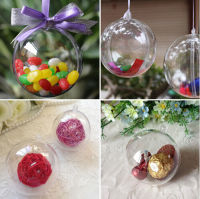 20215pcs Transparent Hanging Ball 4-8cm Xmas Tree Bauble Clear Plastic Home Party Christmas Decorations Gift Craft