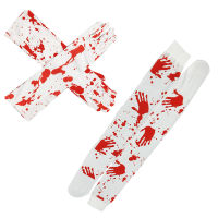 Womens bloody halloween costume set Scary blood Printed Gloves Socks Set halloween decoration party Suit маска анонимуса