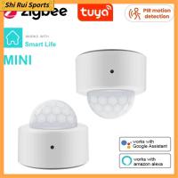 SHIRUI การเคลื่อนไหวของ PIR Tuya Smart Zigbee เซนเซอร์อัจฉริยะ ร่างกายอินฟราเรด ZigBee ขนาดเล็ก ของใหม่ ไร้สายแบบไร้สาย Tuya Zigbee ชีวิตอัจฉริยะในบ้าน