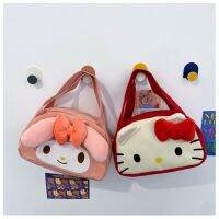 Sanrios Hellokittys กระเป๋า My Melody,กระเป๋าถืออะนิเมะลำลองน่ารักกระเป๋าเก็บของผ้าใบลายการ์ตูนน่ารัก Tas Kosmetik แบบพกพาความจุขนาดใหญ่