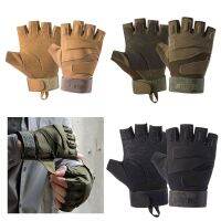 （ At）3สีถุงมือครึ่ง FingerTactical ArmyCamping ภูเขาขี่จักรยานกีฬาอุปกรณ์กลางแจ้ง