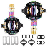 WEST BIKINGจักรยานเสือภูเขาล็อคเหยียบปิดผนึกClipless 9/16 "Crankพร้อมSPD Cleats Ultralightจักรยานอะไหล่อลูมิเนียมเหยียบ-nxfnxfnxghnxgb