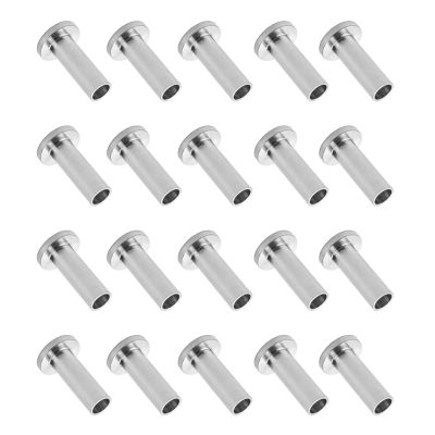 20 Pcs T316 Stainless Steel Protector Sleeves for 1/8Inch 5/32Inch 3/16Inch Cable Railing Kit,Wood Posts,DIY Balustrade