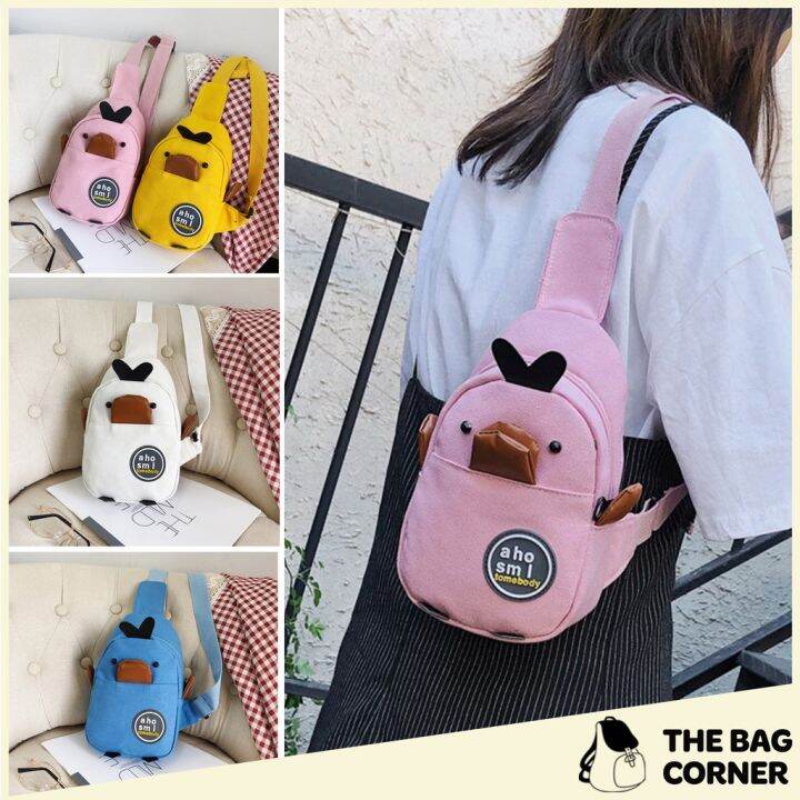 TBC👜 KOREAN CUTE CARTOON DUCKLING CHEST SHOULDER SLING BAG HANDBAG ...