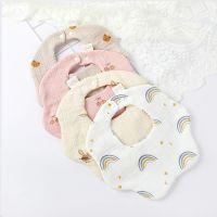 【CC】 6 Layers Cotton Gauze Bib Saliva Baby Print Newborn Infant Feeding Bibs for Boys Gir