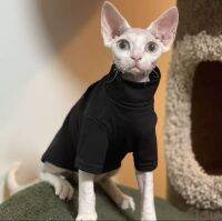 【WNING small pet】DUOMASUMI ชุดเสื้อลายแมวสฟิงคซ์ผ้าฝ้ายนุ่มเด็กหนา,เครื่องแต่งกายแมวไม่มีขนลูกแมวเสื้อผ้าเดวอนสำหรับเสื้อผ้าสฟิงซ์