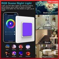 Bitterorangetgdd【จัดส่งภายใน24ชั่วโมง】สวิตช์อัจฉริยะโทรศัพท์ Wifi รีโมทคอนโทรลโทรศัพท์สมาร์ทโฮมเสียง RGB การมองเห็นได้ในเวลากลางคืนสวิตช์ไฟฉาก
