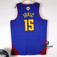 เสื้อกีฬาบาสเก็ตบอล ลายทีม Denver Nuggets Nikola Jokic Blue 2023NBA สําหรับผู้ชาย