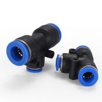 100Piece PEG Pneumatic Fitting Reducing Unequ Tee Lock Air Pipe Quick Into Fitting 3-Way Black PEG6-4