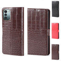 VcmIs เคสสำหรับ Nokia โทรศัพท์จระเข้ดีไซน์หนังกระเป๋าเงินแบบฝาพับ G21 G42สามารถตั้งซองใส่บัตรได้