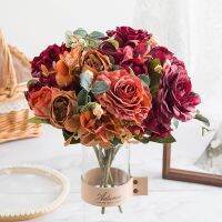 hot【cw】 Silk Artificial Flowers Wedding Decoration Arrangement Fake Hydrangea Bride Bouquet