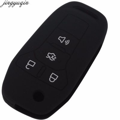 dfthrghd Jingyuqin Remote 4 Buttons Silicone Flid Folding Car Key Cover Case For Ford Fusion 2013-2015