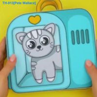 ∋✖ Change doll house home of cute cat quiet book game doll house DIY craft semi-finished homemade toys