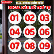 Decal Số Thứ Tự Freeship Sticker Số Bàn Chống Thấm Nước Trang Trí Quán