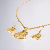 Collare Lakatoi Canoe Jewelry Sets For Women Gold Color Papua New Guinea Jewelry Earrings Necklace Sets Crystal PNG Sets S022