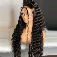 【jw】▦▧ﺴ 26Inch Soft Loose Deep Glueless 180 Density Front Wig African Babyhair Preplucked