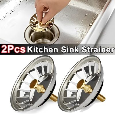 2PCS Bathroom Sink Strainer Stainless Steel Water Stopper Sink Water Filter Plug Kitchen Sink Accessories Kitchen Accessories  by Hs2023