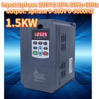 Variable Frequency Inverter Single Phase 220VAC Input to 3-Phase 0-380VAC Output 1.5KW 0Hz-3000Hz