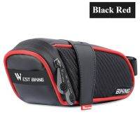 Classic Red Bag Size M (1L) WEST BIKING Waterproof Bicycle Saddle Bag MTB Road Bike Saddlebags Reflective Striped Bicycle Tool Holder Bag MTB Accessories