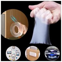 Strong Transparent Adhesive Tapes 1mm Thick &amp; 20mm Wide - Self-adhesive Nano Tapes for Bathroom, Kitchen &amp; Wall Mounting