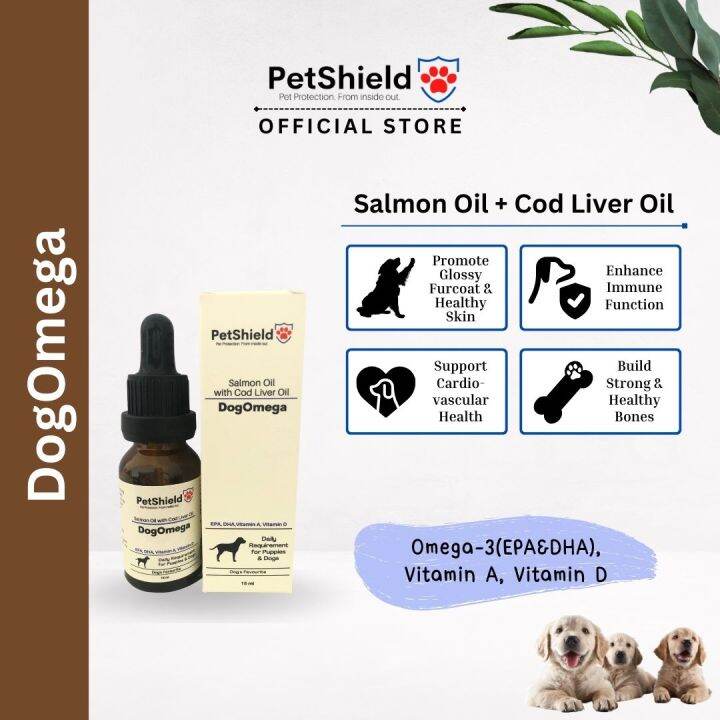 PetShield DogOmega 15ml (Salmon Oil/Cod Liver Oil/Dog Fish Oil) Lazada