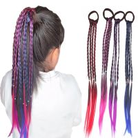 MEND 2Pcs ห่วงรัดผม วิกผมหางม้า สีไล่ระดับสี เชือกมัดผม สายรัดหางม้า ใช้ซ้ำได้ เครื่องประดับผมประดับ ที่ต่อผม ผู้ใหญ่และผู้ใหญ่