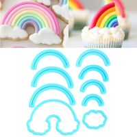 9cps/set Rainbow Cookie Cutter Custom Made 3D Printed Fondant Cookie Cutter Biscuit Mold Cake Decorating Tools Baking Embosser Bread Cake  Cookie Acce