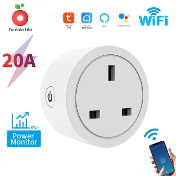 WiFi Smart Wall Socket Glass Panel Outlet Power Monitor Touch Plug Relay Status Light Mode Adjustable EU, EU / White