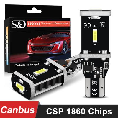 2Pcs T15 921 LED Bulb 912 W16W LED Canbus Error Free CSP 1860 Chips Reverse Light Super Bright Car Exterior Lamp 6500K White