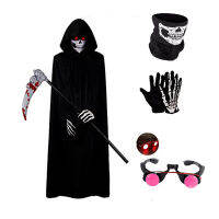 Complete Grim Reaper Costume Set-เหมาะสำหรับปาร์ตี้ฮาโลวีน