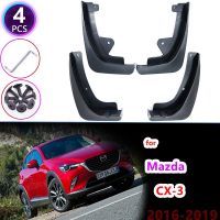 แผ่นบังโคลนด้านหน้าด้านหลังสำหรับ Mazda CX-3 2016 ~ 2019 CX3 CX 3แผ่นบังโคลนชายบังโคลนกระเด็นอุปกรณ์ป้องกันไฟลุก2018 2017