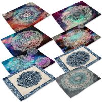 【CW】 Bohemia Mandalas Pattern Table Placemats Set Cotton Mats Accessories Placemat