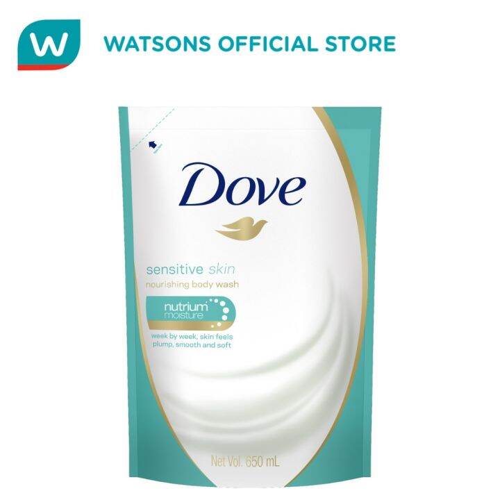 DOVE Sensitive Body Wash now comes in 650 mL refill pouches perfect for refilling Sens